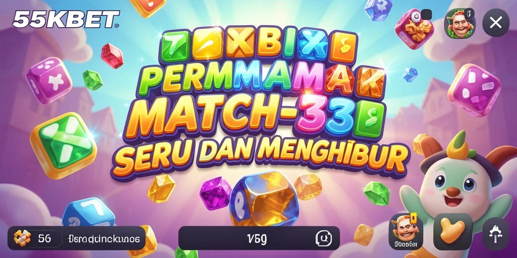 Screenshot menampilkan momen seru dalam permainan Match-3 55KBET.