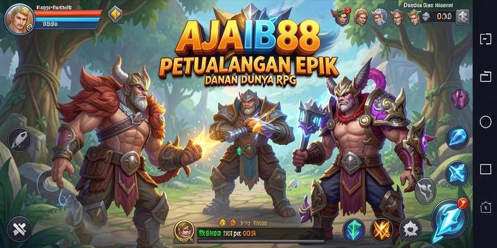 Tampilan gameplay seru AJAIB88 dalam dunia RPG fantastis.