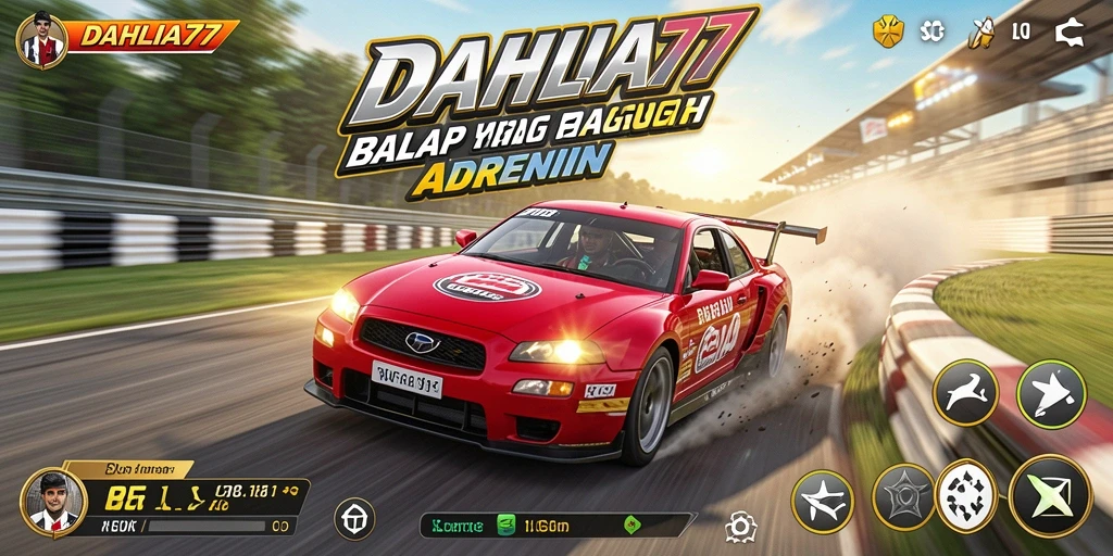 Tampilan gameplay menarik dari permainan balap DAHLIA77.