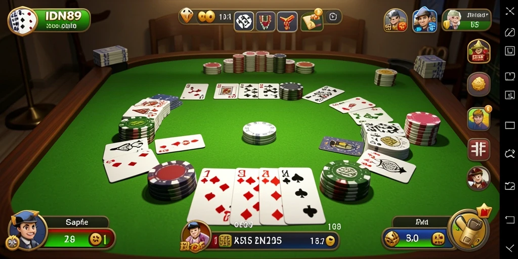 Screenshot utama IDN89 menampilkan gameplay Gaple yang seru dan interaktif.