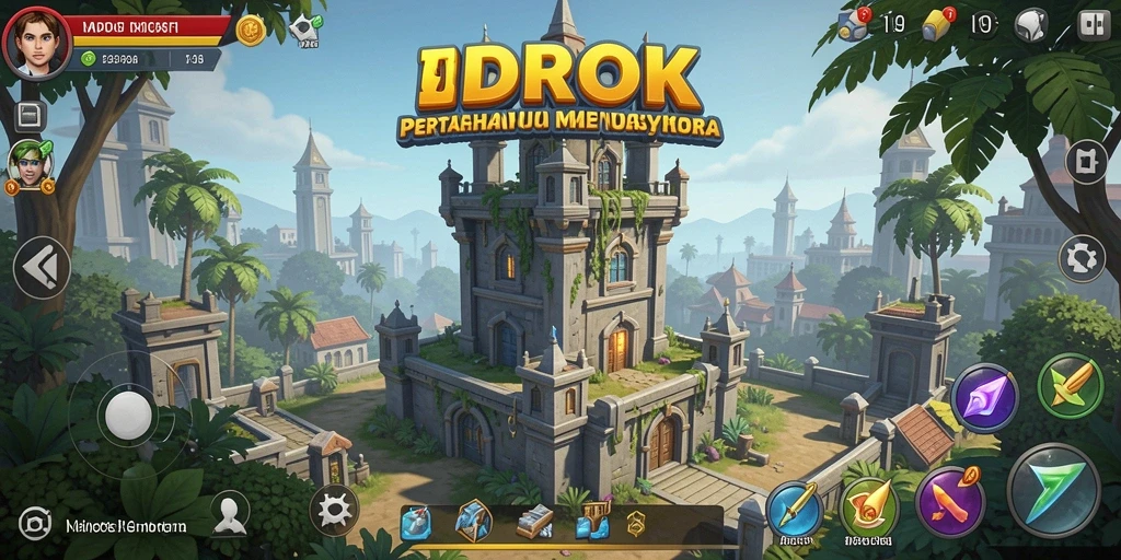 Tampilan gameplay menara pertahanan yang menegangkan di IDROK.