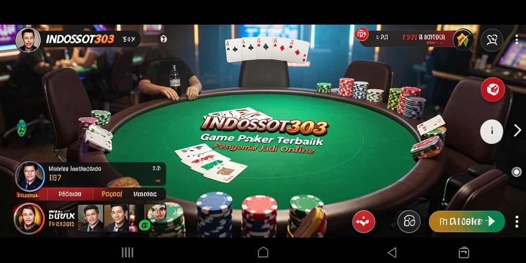 Tampilan gameplay seru dari INDOSLOT303 saat bermain Poker.