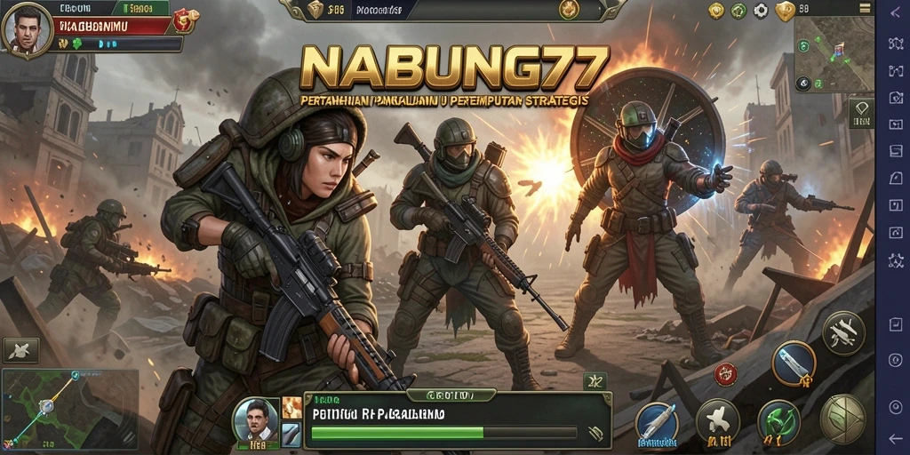 Gameplay menegangkan dalam NABUNG77 saat melawan gelombang musuh.