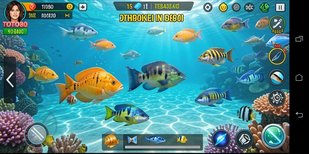 Tampilan gameplay Tembak Ikan yang mendebarkan di TOTO80.